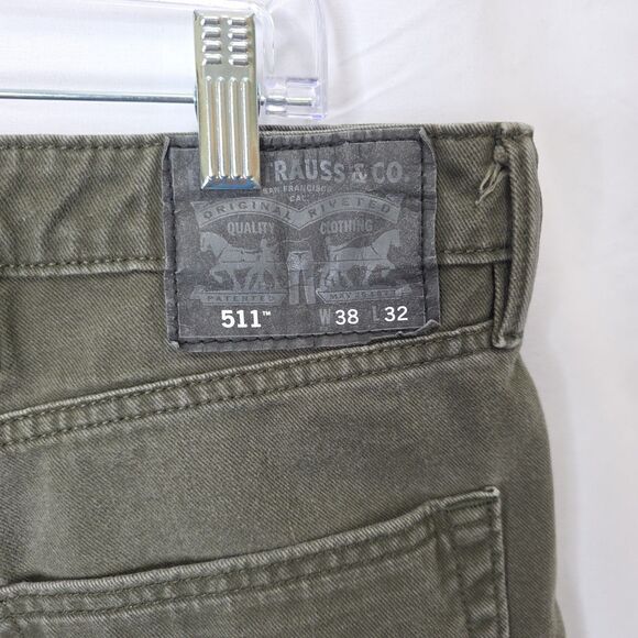 LEVI'S 511 Denim Jeans Pant Olive Green Stretch Men's 38 X 30 CW-3516 Streetwear - Picture 3 of 14